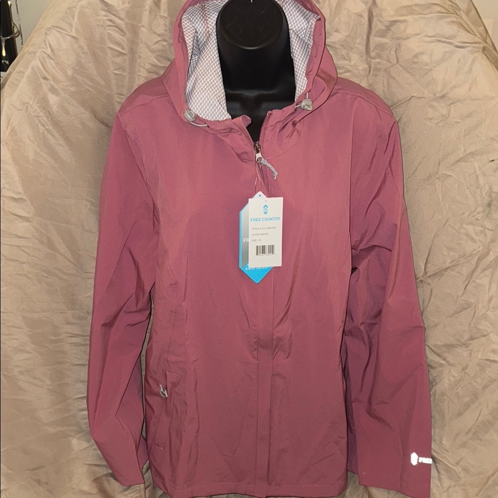 Brand New Free Country Pink Utility Jacket Hooded Weather-Resistant